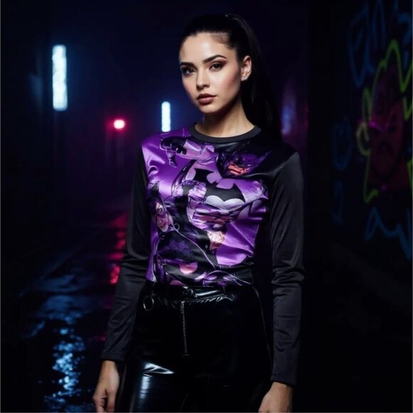 DC Purple Partners In Crime Graphic Long Sleeve Tee – Alleyway Alliance Edition - Picture 1 of 1